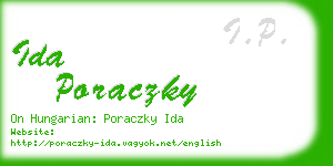 ida poraczky business card